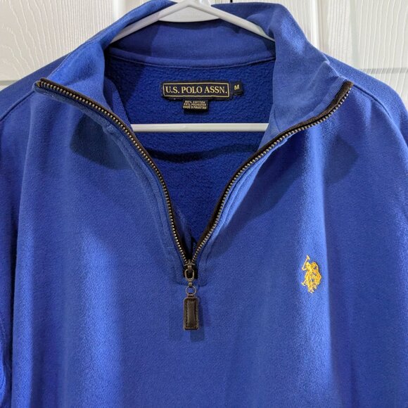 US Polo Assn Men's Pullover Sweatshirt, Size M, Blue, Quarter Zip, Pockets - Picture 8 of 15